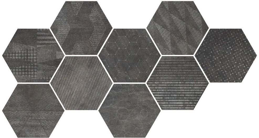 Купить Cir Docklands Hexagon Freeport Black (9 Soggetti Mix) 24х27,7 