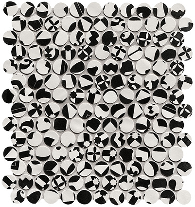 Купить FAP Ceramiche Chelsea Brick Black & White Round 32.5x29.5 