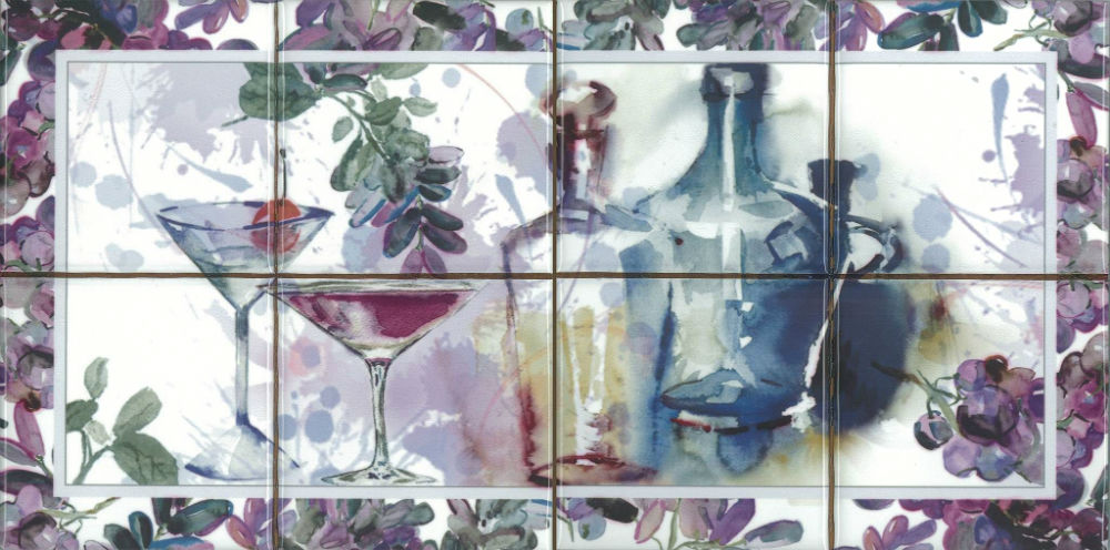 Купить Absolut Keramika Milano Comp. Acuarela Vino 20х40 