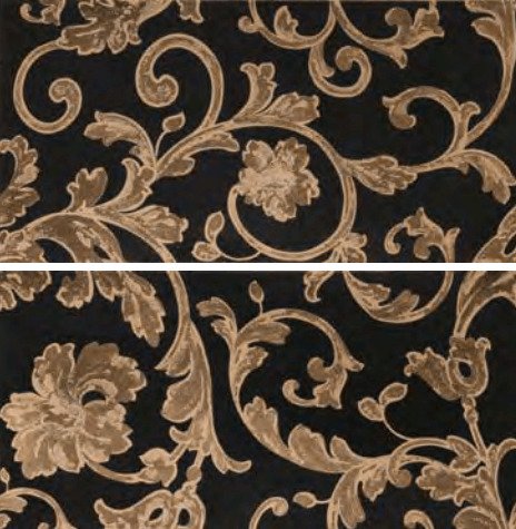 Купить Versace Emote Decoro Barocco (mix 2 soggetti) Nero/Oro 39x78 