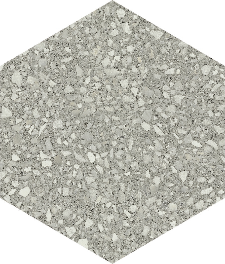 Купить APE Hexagon Terrazzo Grey Matt 23x26 