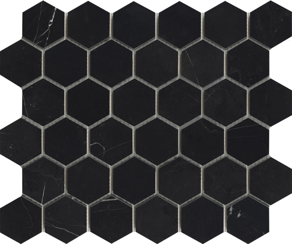 Купить L'antic Colonial Stone Mos Essential Hexagon Negro Marquina Pulido 29,8х25,8 