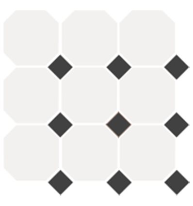Купить TOP CER 4416 White OCTAGON 16/Black Dots 14 30x30 