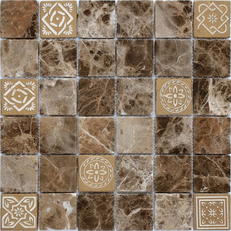 Купить Caramelle Pietrine Emperador Dark MAT 4,8х4,8 7mm 30,5x30,5 