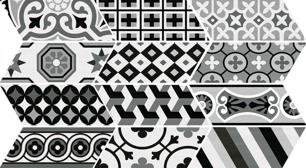 Купить Equipe Chevron Floor Patchwork B&W (26 видов) 9х20,5 