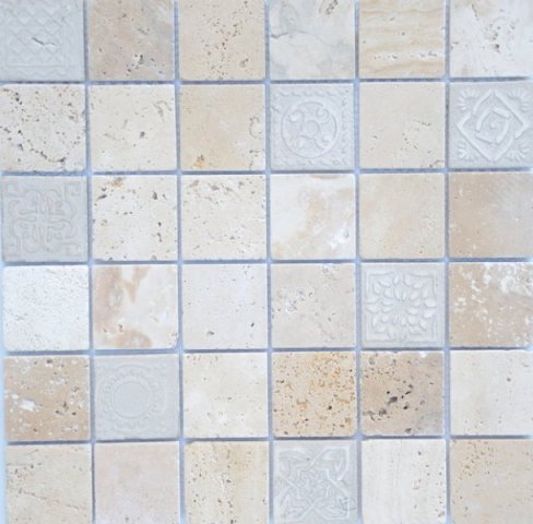 Купить Caramelle Art Travertino Beige MAT 8mm 48x48x8 30x30x0,8 