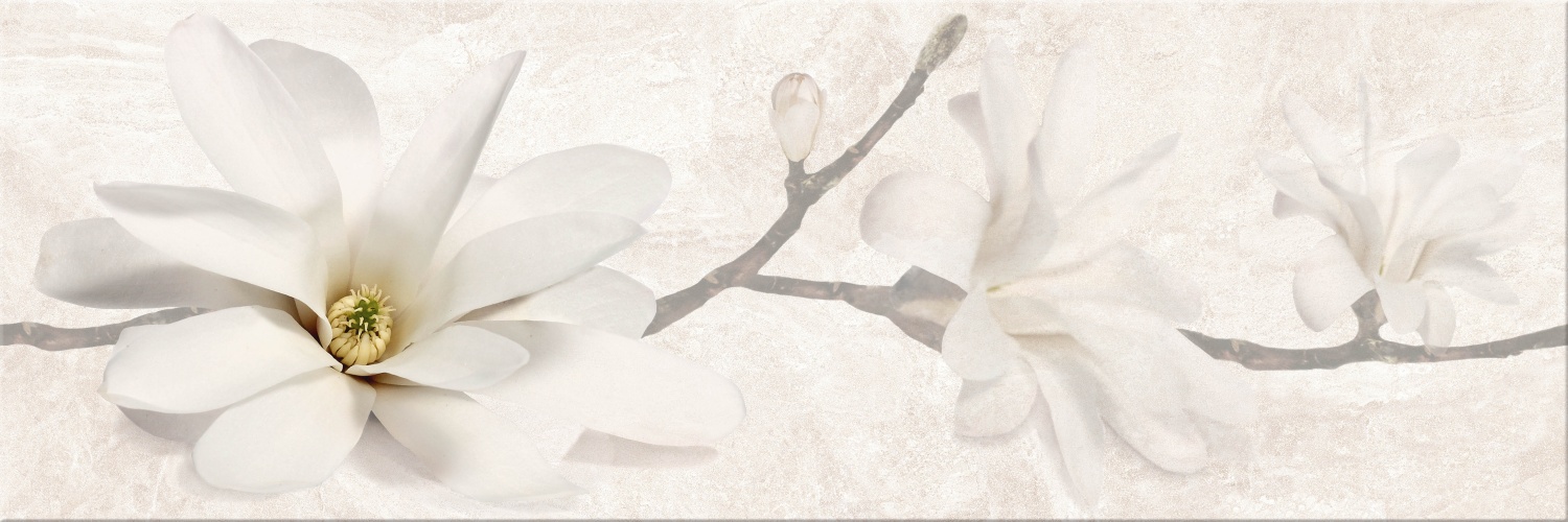 Купить Mei (Meissen) Вставка Stone Flowers Бежевый 25x75 