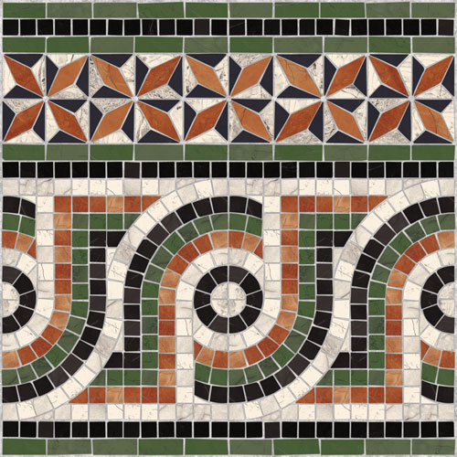Купить Vives Via Appia Cenefa Nola Multicolor 43,5x43,5 