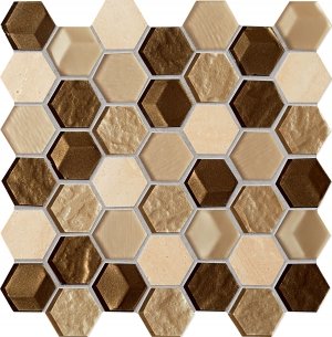 Купить Tubadzin Mozaiki Drops Stone Brown Hex 29,8х30 