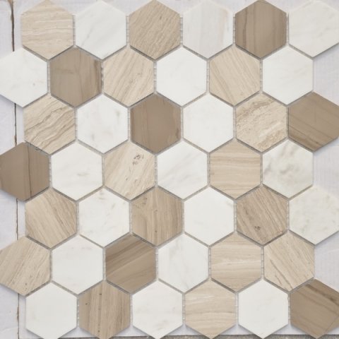 Купить Caramelle Pietrine Pietra Mix 3 MAT Hex 6mm 18x30x6 29,5x30,5x0,6 