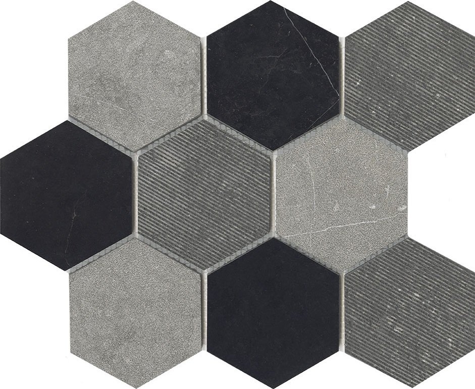 Купить L'antic Colonial Stone Mos World Hexagon Texture Black 29,9х25,9 