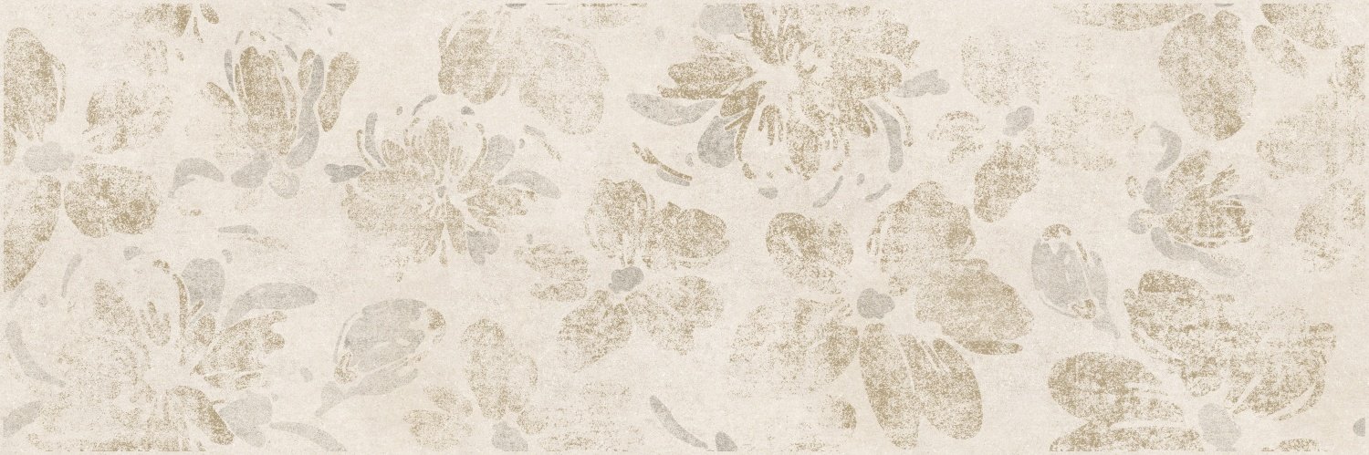 Купить Mei (Meissen) Вставка Organic Цветы Бежевый 25х75 