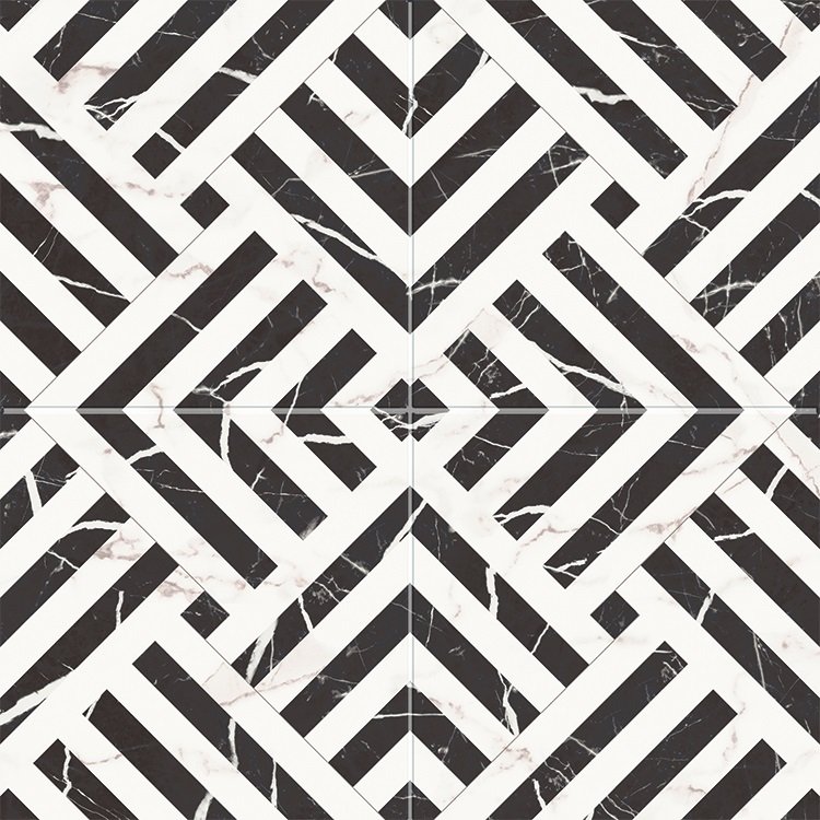 Купить Etili Seramik Ornament Apollon Charcoal Black Pre-Cut  45×45 