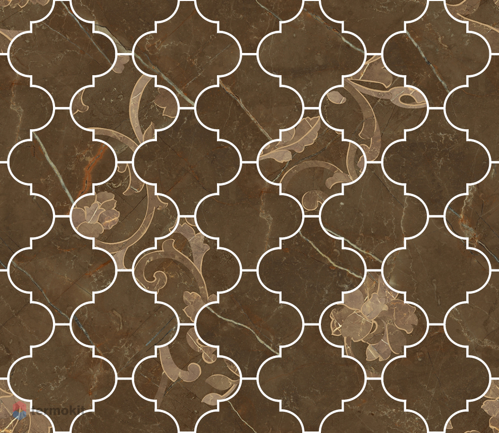 Купить Versace Emote Mos. Arabescato Pulpis Marrone 35x35 