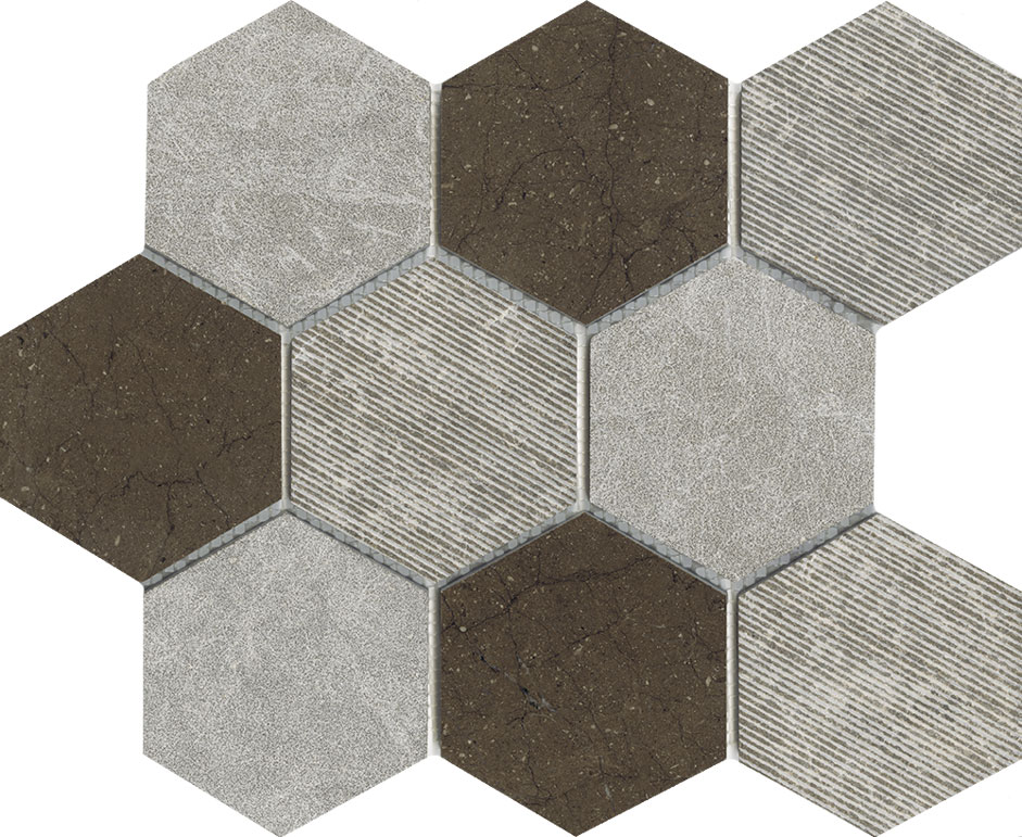 Купить L'antic Colonial Stone Mos World Hexagon Texture Brown 29,9х25,9 