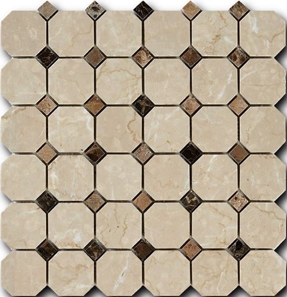 Купить Art Natura Octagon Pattern Verde Botticino Fiorito + Dark Imperador Mixed  30.5×30.5 