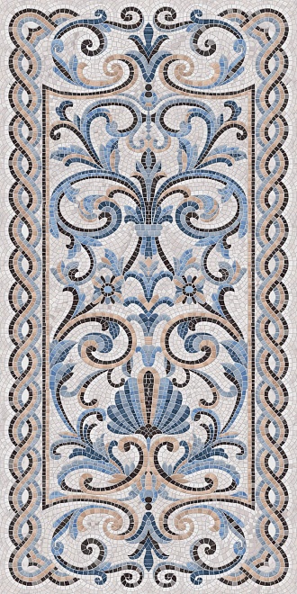 Купить Ковёр Мозаика Синий Декорированный Лап. 119,5Х238,5 