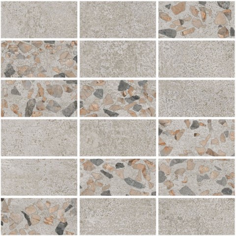 Купить Vitra Beton-Terrazzo Мозаика Микс Темный Лаппато Ректификат 5х10 31,5х28 