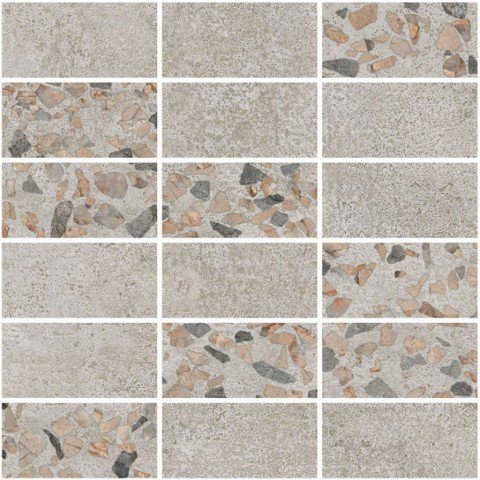Купить Vitra Beton-Terrazzo Мозаика Микс Темный Лаппато Ректификат 5х10 31,5х28 
