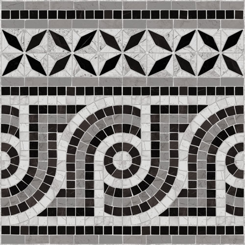 Купить Vives Via Appia Cenefa Nola Negro 43,5x43,5 