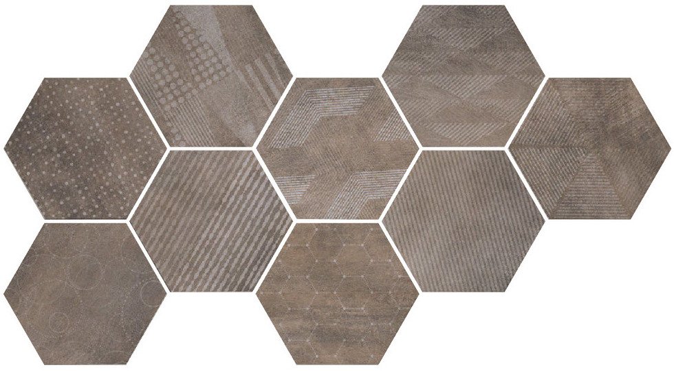 Купить Cir Docklands Hexagon Freeport Brown (9 Soggetti Mix) 24х27,7 