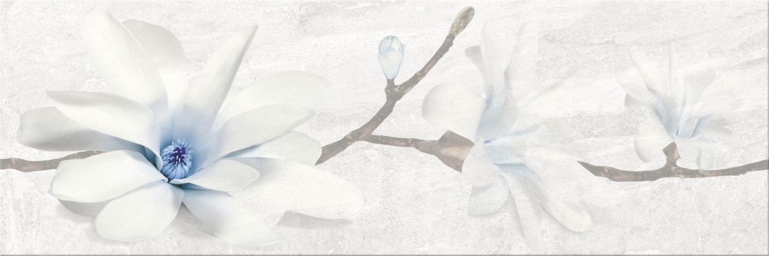 Купить Mei (Meissen) Вставка Stone Flowers Серый 25x75 