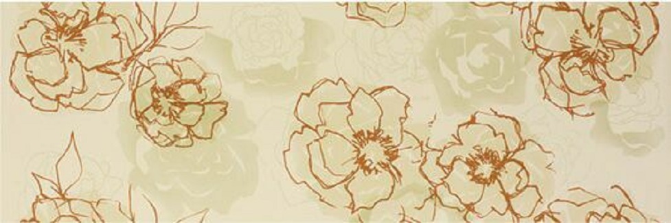Купить Marazzi Color Up Decoro Florale Beige/Arancio 32,5х97,7 