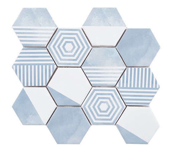 Купить Cevica Panal Malla Hexagono Mix Azul 23,2х26,4 