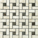 Купить FLAMINIA PIN WHEEL MOSAICO (BIANCO/ NERO) 32х32 